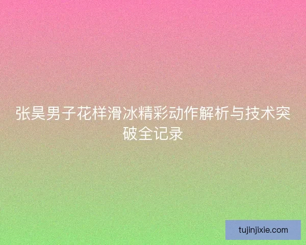 张昊男子花样滑冰精彩动作解析与技术突破全记录